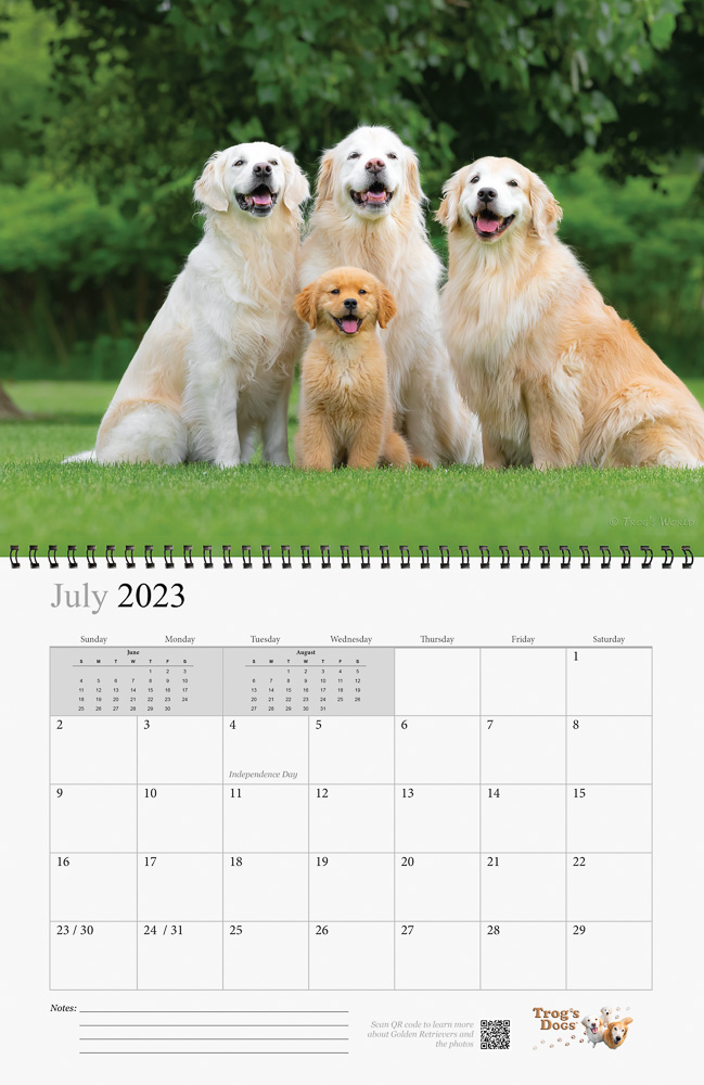 Trog's Dogs - Golden Retrievers Wall Calendar 2023