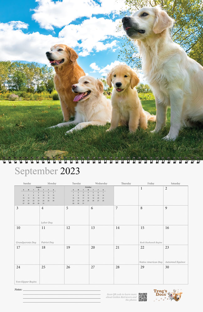 Trog's Dogs - Golden Retrievers Wall Calendar 2023